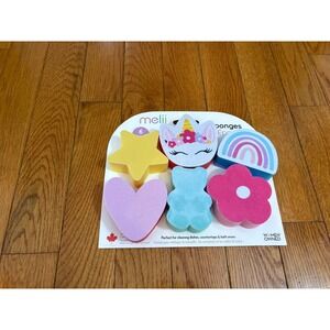Melii 6 Pack Fun Shaped Kitchen‎ Sponges Unicorn Rainbow Heart Star Gummy Bear